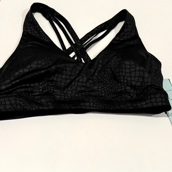 ID Ideology Women S Tonal Print Strappy Low Impact Sports Bra Black Size Large - Picture 7 of 10